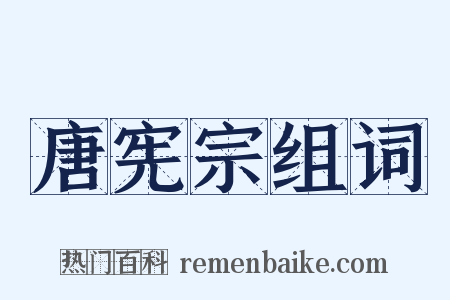 唐宪宗组词是什么意思的图片